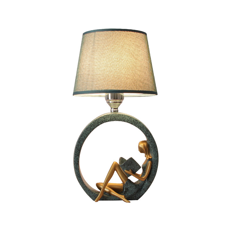 Enchanting Girl Book Lover Table Lamp in Blue