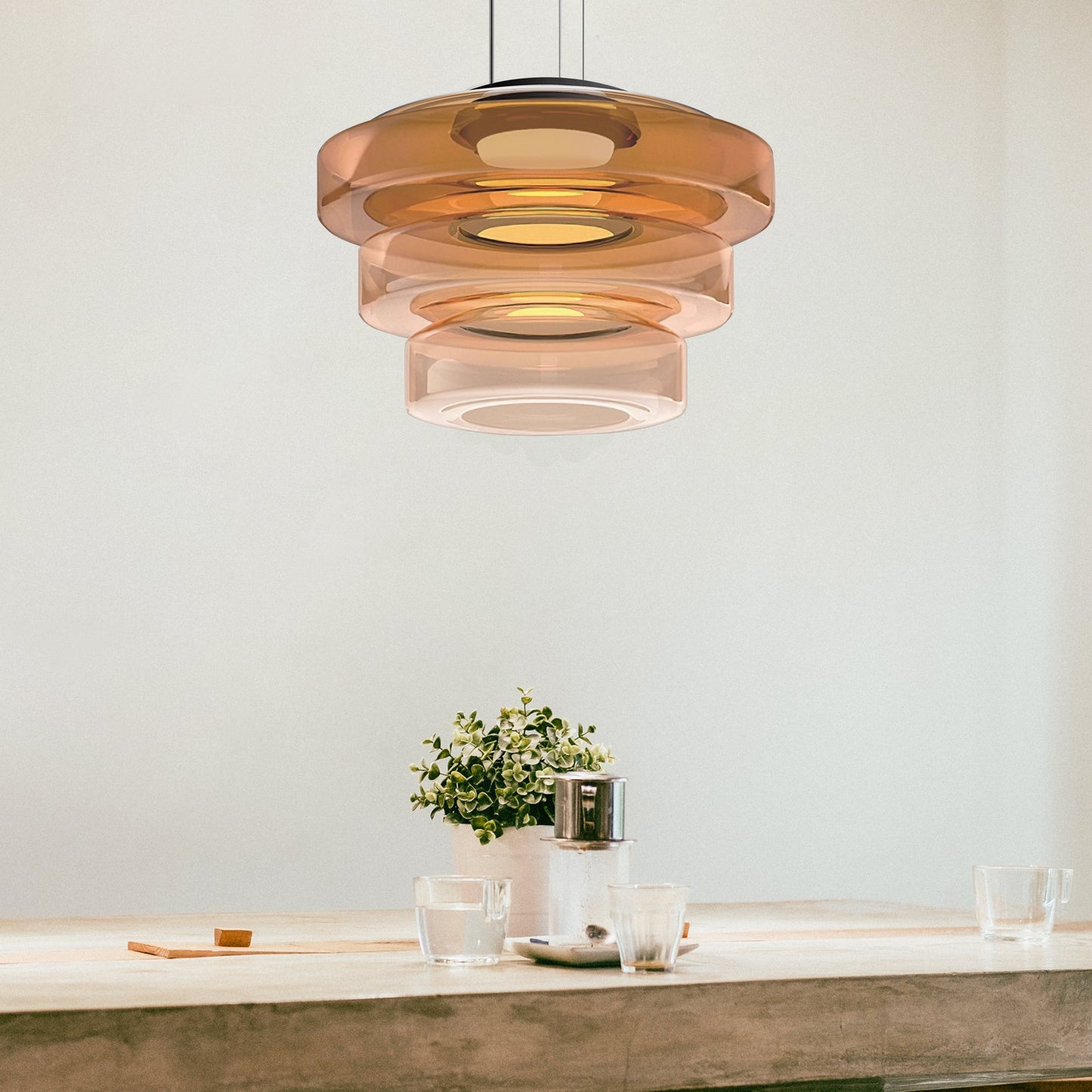 Sleek Glass Pendant Light – Contemporary Hanging Fixture