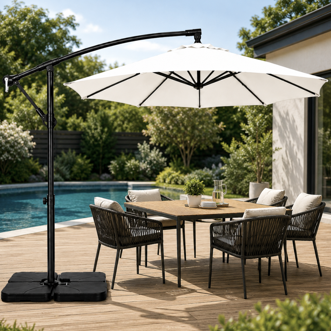 10ft Patio Umbrella with 360° Rotation and Adjustable Tilt