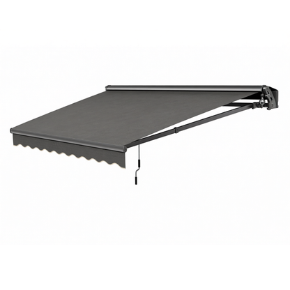 10x8 ft Adjustable Crank Manual Patio Awning - Retractable Design