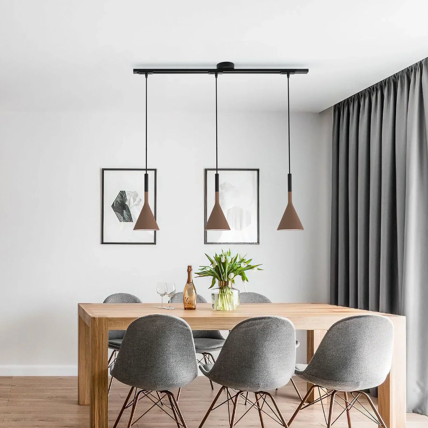 Versatile Ceiling Track Light System with Adjustable Pendant Mount