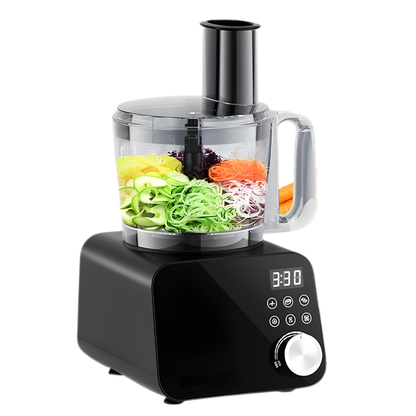 600W Food Processor with 12-Cup Capacity, 11 Speeds and 6 Functions