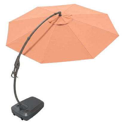 Round 12 ft Cantilever Patio Umbrella with Wheeled Fillable Base