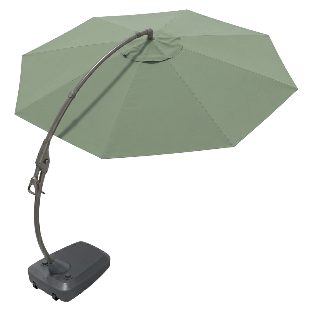 Round 12 ft Cantilever Patio Umbrella with Wheeled Fillable Base