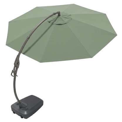 Round 12 ft Cantilever Patio Umbrella with Wheeled Fillable Base