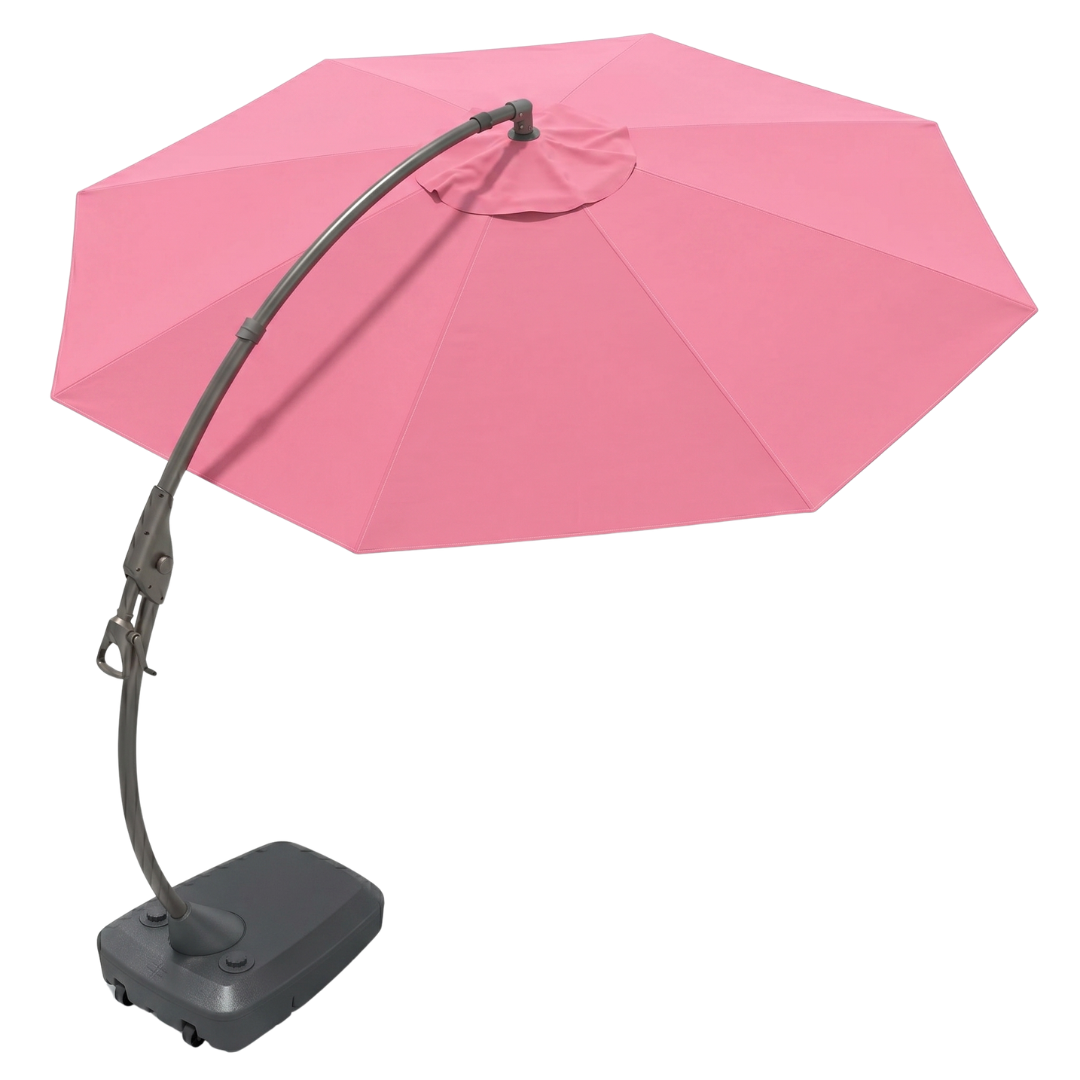 Round 12 ft Cantilever Patio Umbrella with Wheeled Fillable Base
