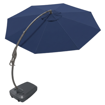 Round 12 ft Cantilever Patio Umbrella with Wheeled Fillable Base