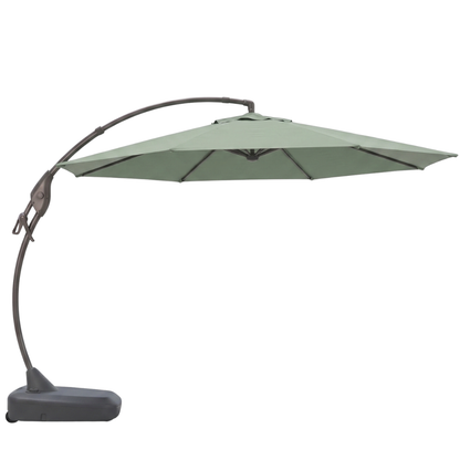 Round 12 ft Cantilever Patio Umbrella with Wheeled Fillable Base