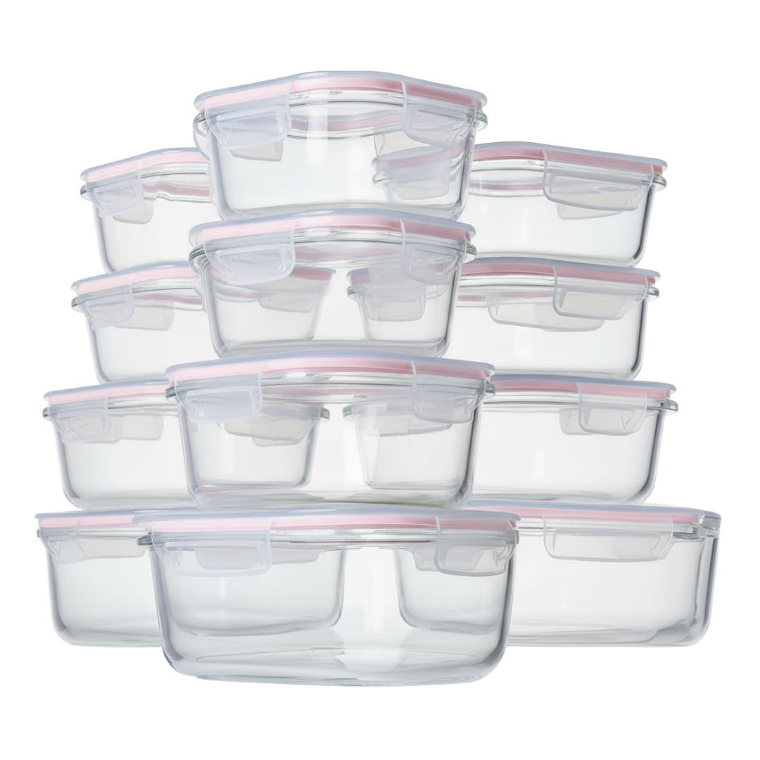 Borosilicate Glass Food Storage Set – 12 Containers with Lids