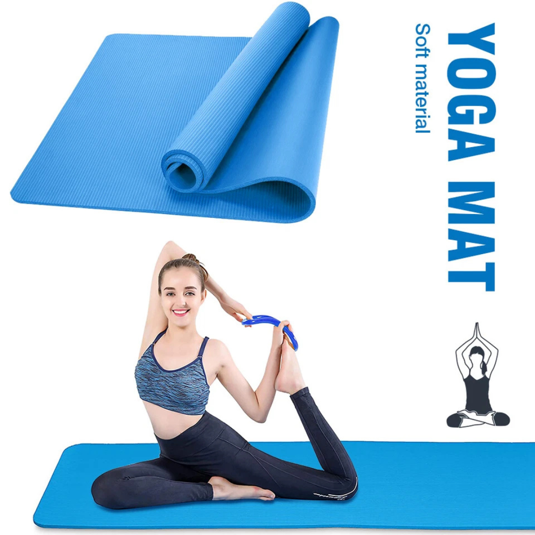 Thick Exercise Mat with Strap – Non-Slip Yoga Surface