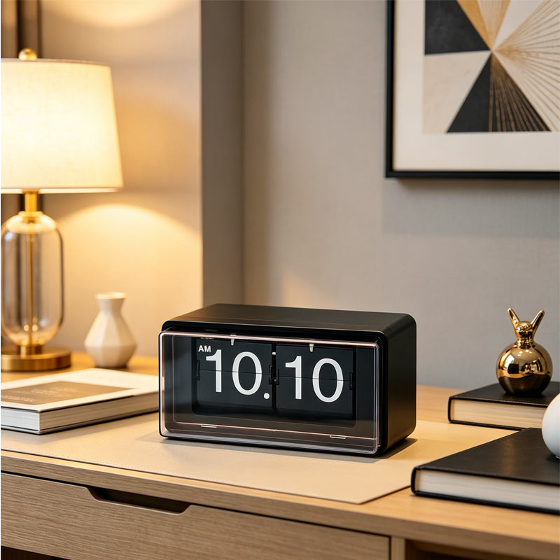 Classic Page Turning Clock with Automatic Time Update