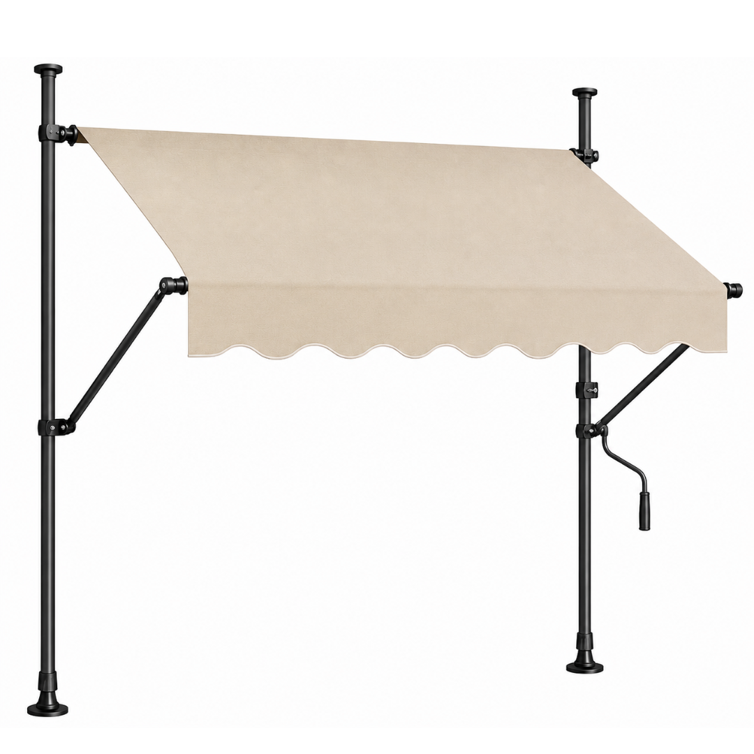 Manual Retractable Awning, 138 Inches Wide with 47 Inch Projection