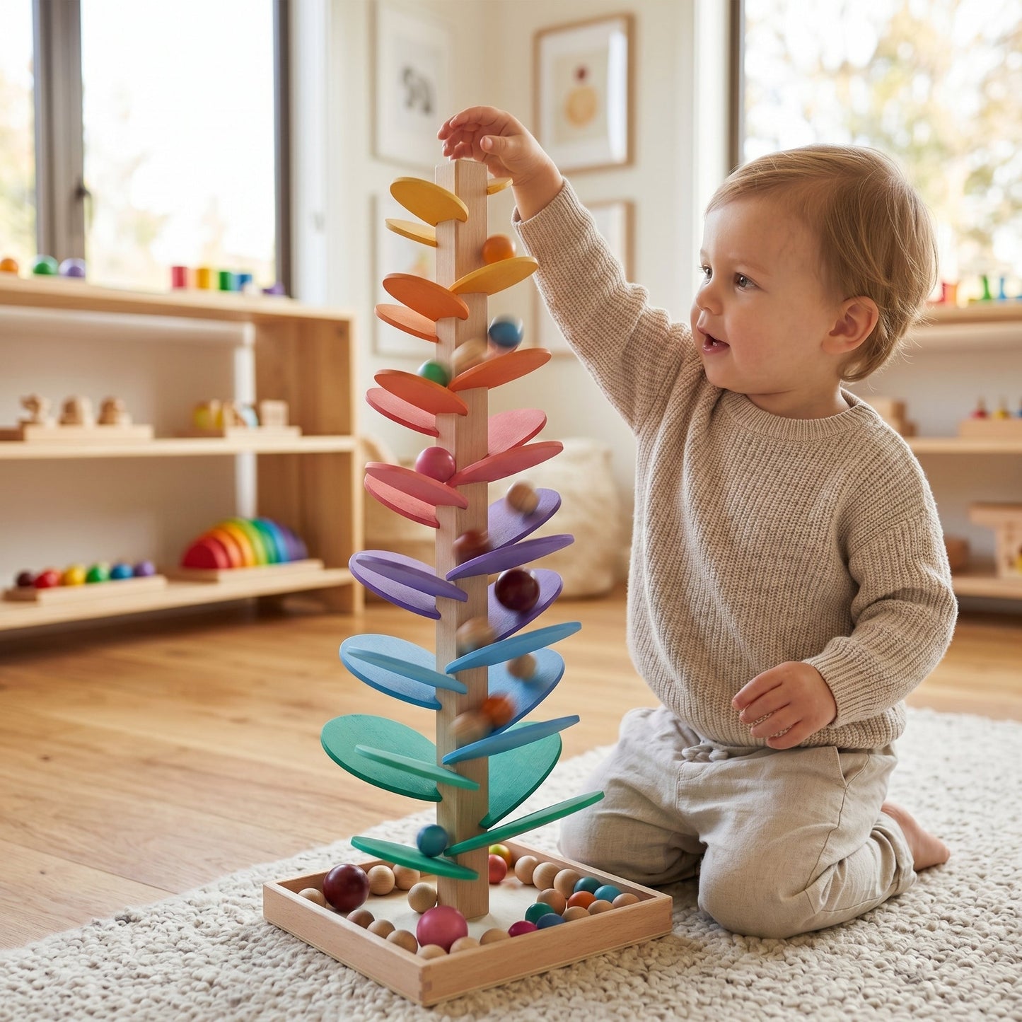 Wooden Sound Tower for Enhanced Audio Experience