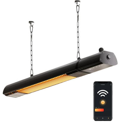 Wall-Mounted Infrared Patio Heater 1500W with WiFi App and Remote