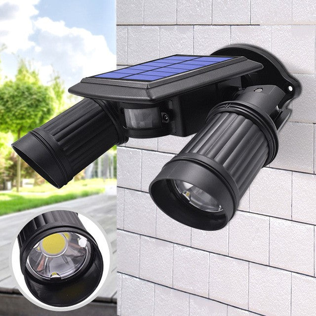 Smart Solar Motion-Activated LED Security Light with Dual Heads