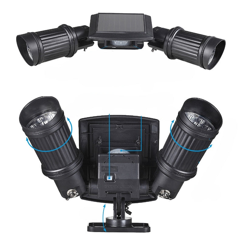 Smart Solar Motion-Activated LED Security Light with Dual Heads