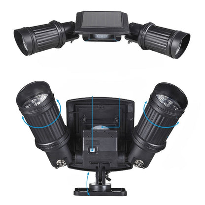 Smart Solar Motion-Activated LED Security Light with Dual Heads
