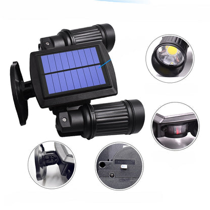 Smart Solar Motion-Activated LED Security Light with Dual Heads