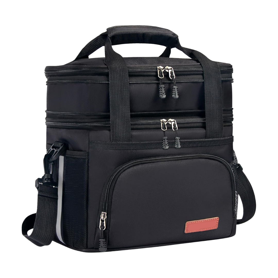Insulated 16L Lunch Tote with Dual Sections and Adjustable Shoulder Strap