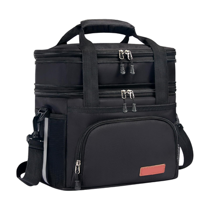 Insulated 16L Lunch Tote with Dual Sections and Adjustable Shoulder Strap