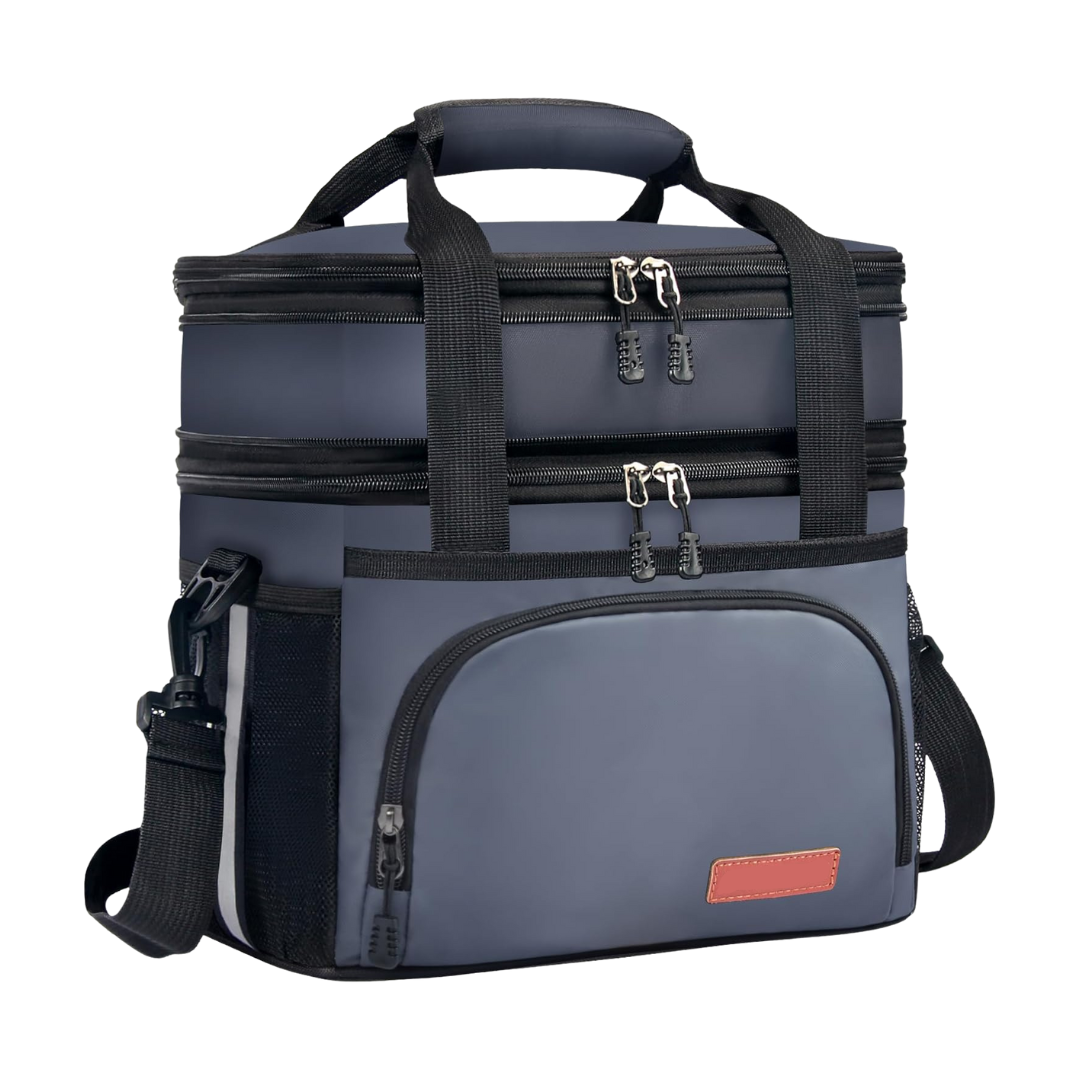 Insulated 16L Lunch Tote with Dual Sections and Adjustable Shoulder Strap