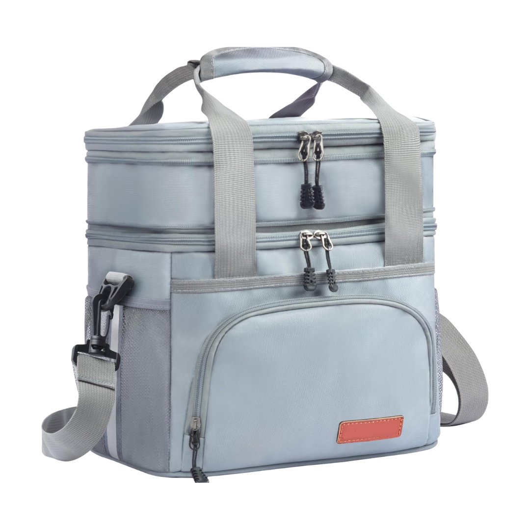 Insulated 16L Lunch Tote with Dual Sections and Adjustable Shoulder Strap