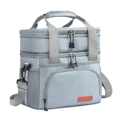 Insulated 16L Lunch Tote with Dual Sections and Adjustable Shoulder Strap