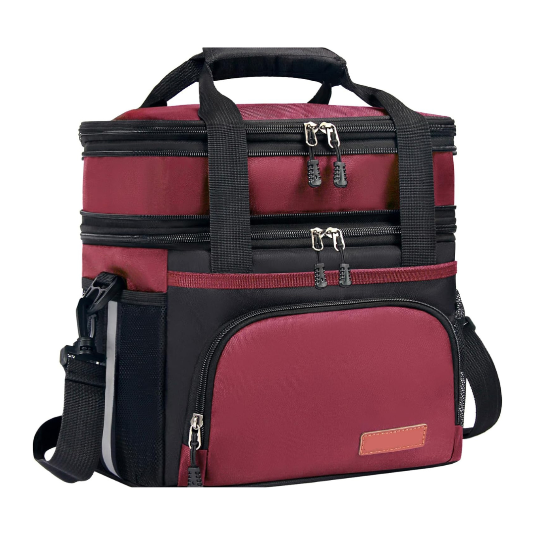 Insulated 16L Lunch Tote with Dual Sections and Adjustable Shoulder Strap