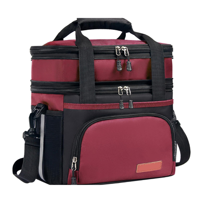 Insulated 16L Lunch Tote with Dual Sections and Adjustable Shoulder Strap