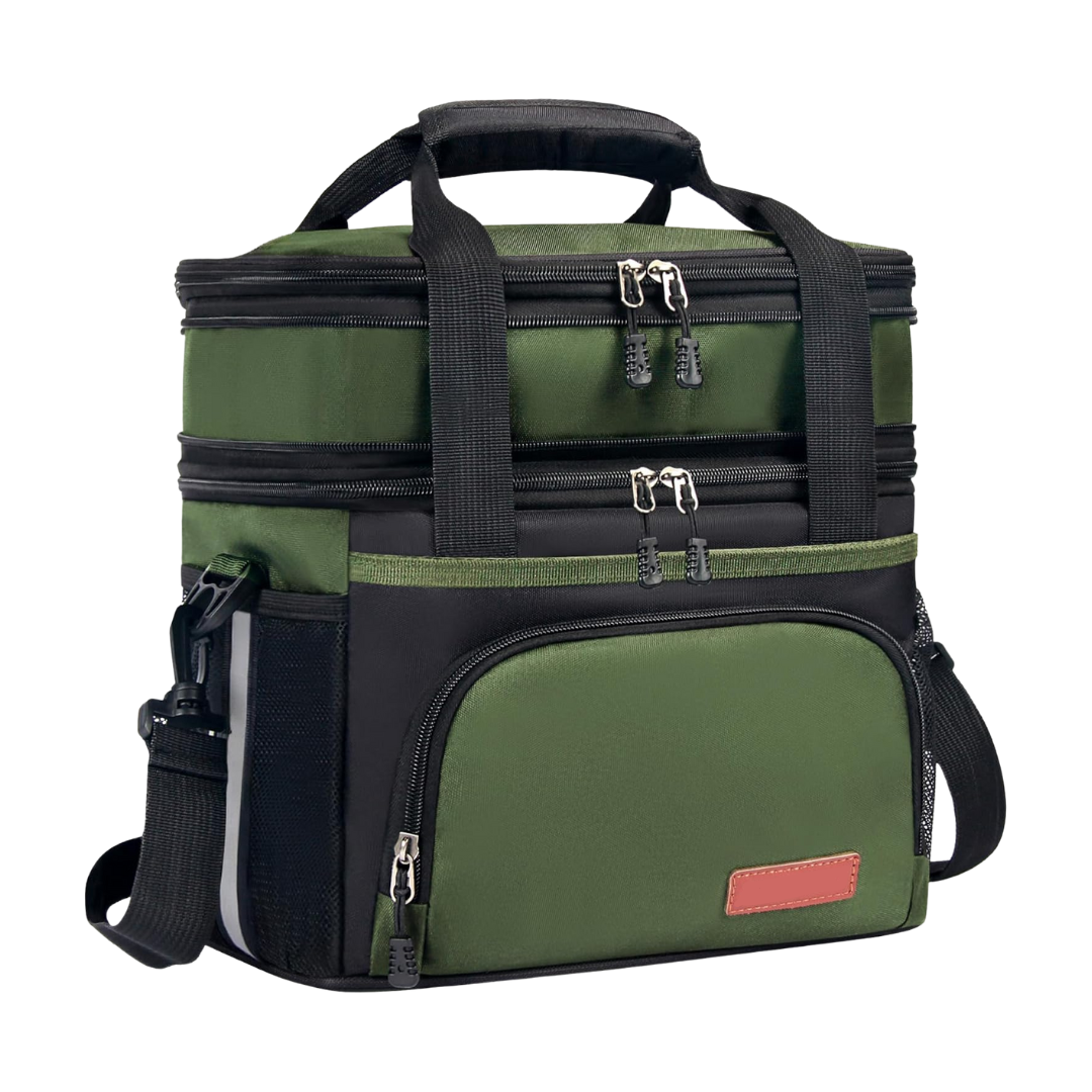 Insulated 16L Lunch Tote with Dual Sections and Adjustable Shoulder Strap