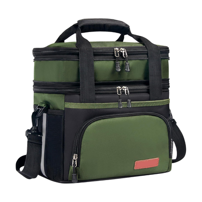 Insulated 16L Lunch Tote with Dual Sections and Adjustable Shoulder Strap