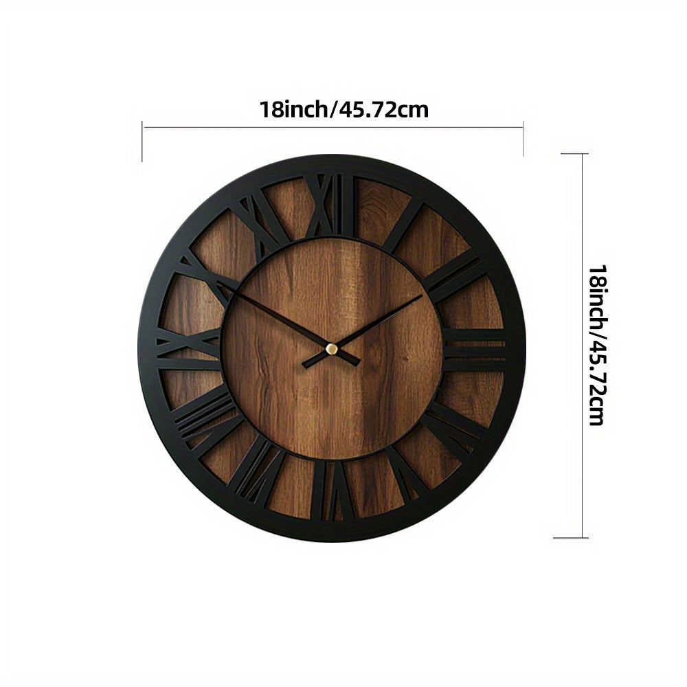 Rustic Elegance Wall Clock with Roman Numerals