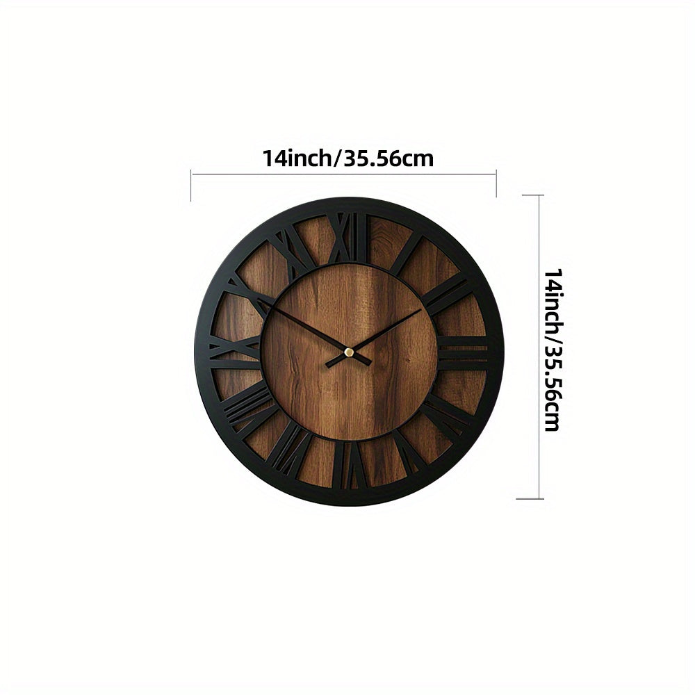 Rustic Elegance Wall Clock with Roman Numerals