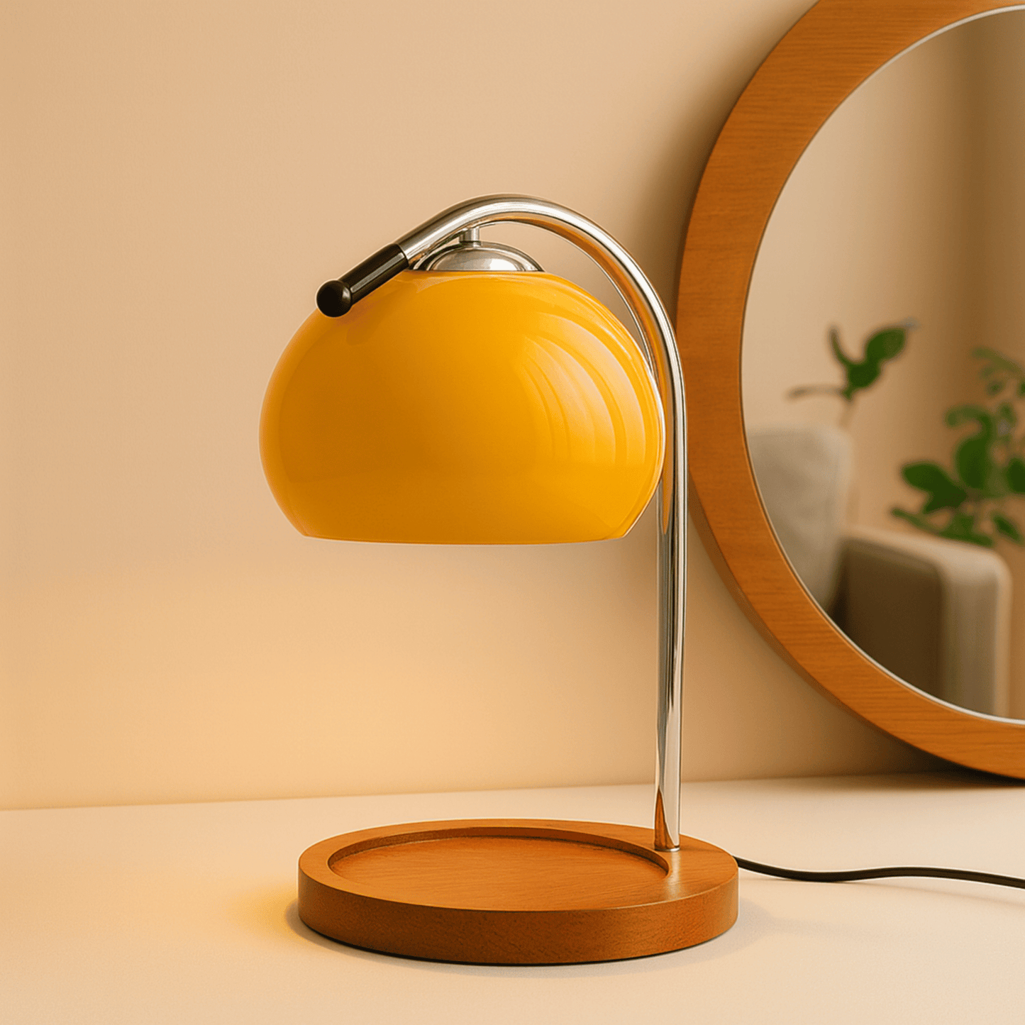 Elegant LED Table Lamp with Stained Glass and Candle Warmer
