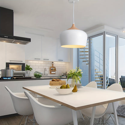 Elegant Pendant Light with Wood and Metal Finish
