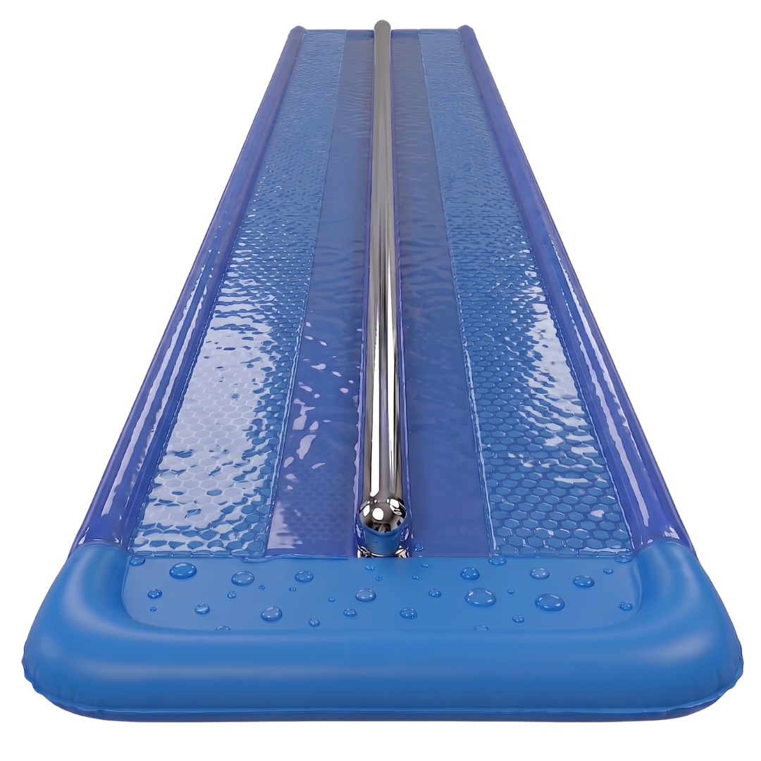 18-Foot Dual Lane Water Slide Featuring Sprinkler System