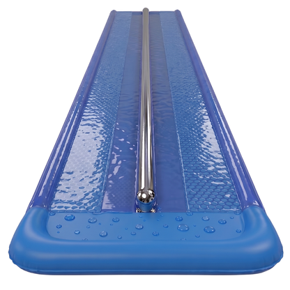 18-Foot Dual Lane Water Slide Featuring Sprinkler System