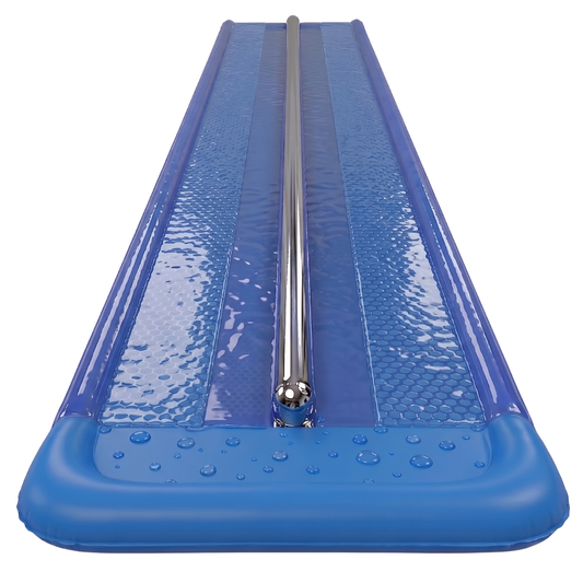 18-Foot Dual Lane Water Slide Featuring Sprinkler System