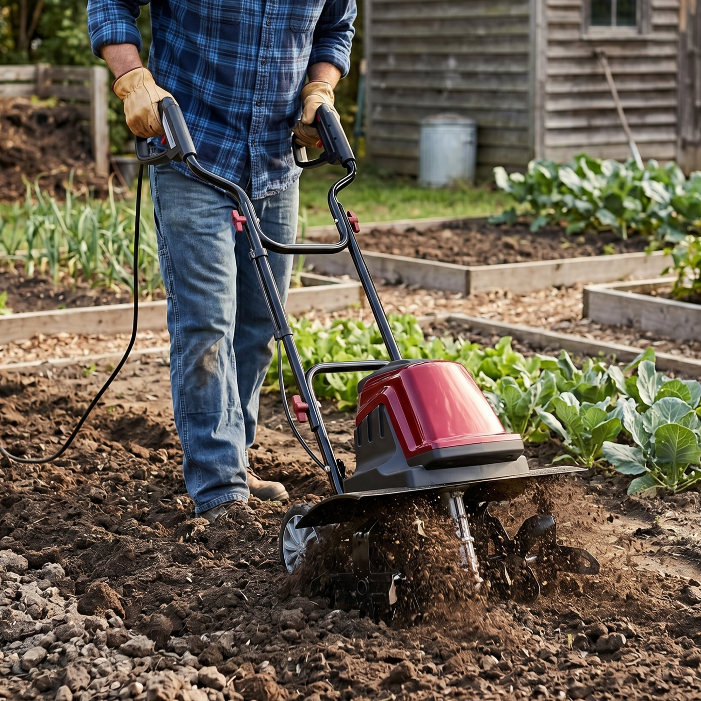 AC Powered Garden Cultivator – 18-Inch with 6 Steel Tines