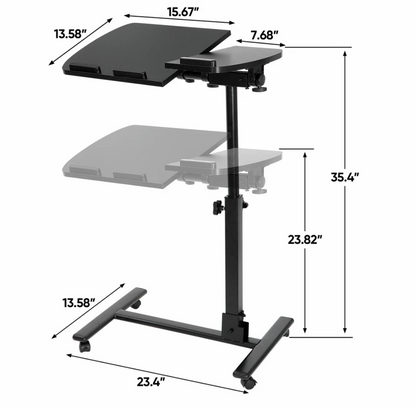 Adjustable Mobile Laptop Desk on Wheels
