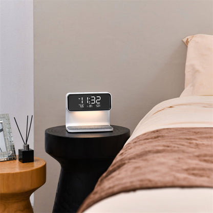 Multi-Functional Touch Lamp with Clock & Wireless Charger