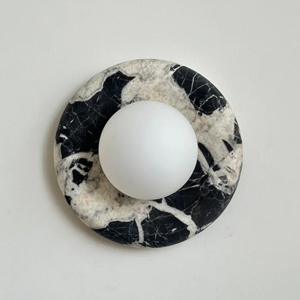 Chic LED Wall Sconce with Marble Accent - Stylish Lighting