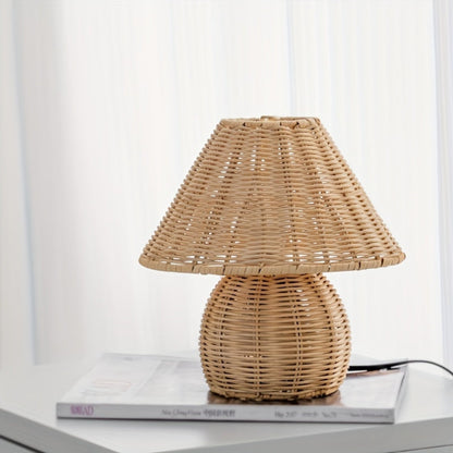 Handcrafted Bamboo Rattan Table Lamp – Elegant Home Lighting