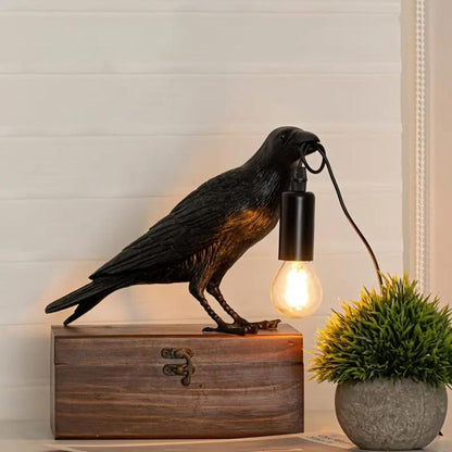 Mystic Raven Table Lamp for Enchanting Home Decor