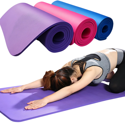 Thick Exercise Mat with Strap – Non-Slip Yoga Surface