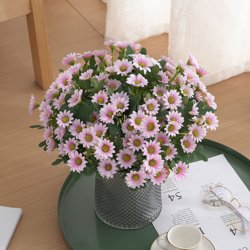 Vibrant Faux Daisy Bouquet for Effortless Home Decor