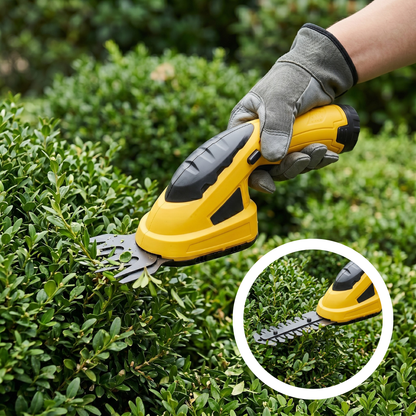 Cordless 2-in-1 Handheld Grass Shear and Hedge Trimmer for Shrubs