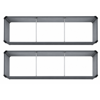 Metal Planter Kit - Set of 2 Galvanized Raised Garden Beds 6 x 2 x 1 FT