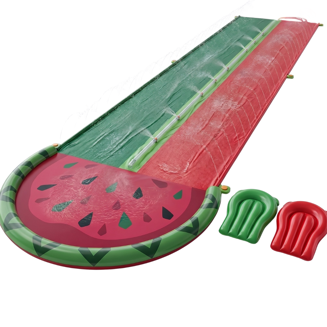 Double Lane Water Slide, 20 ft with Sprinkler & 2 Bodyboards