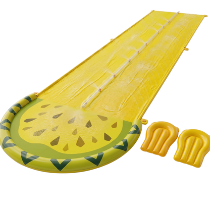Double Lane Water Slide, 20 ft with Sprinkler & 2 Bodyboards